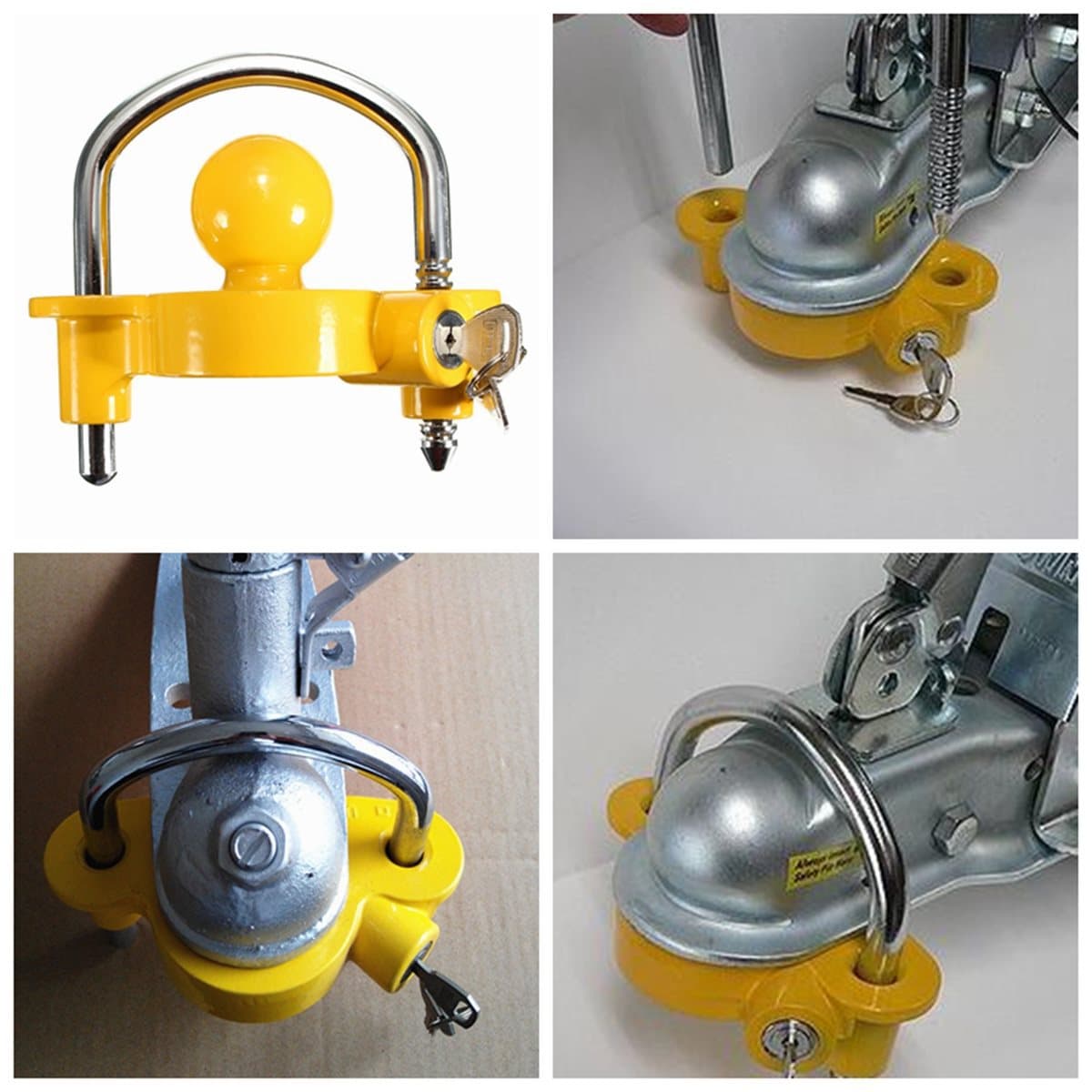 Factory Custom Combination Trailer Lock U-Shaped Ball Cover Lock Cross Basket Lock Aluminum Alloy Trailer Lock RV Anti-Theft Lock