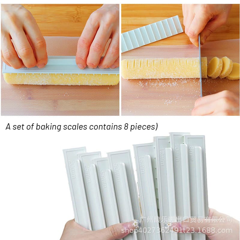 Japanese Cotta 8-Piece Cake Roll Scale Cookie Mold Controller Thick Cut Ruler Cutting Tool