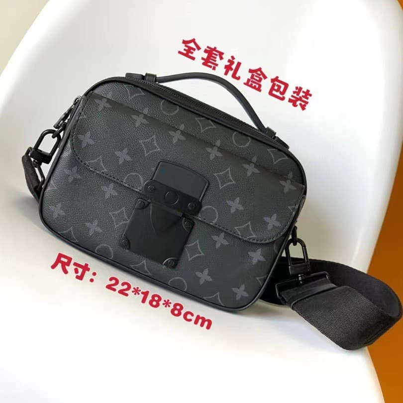 New Men's Fashion Messenger Bag Vintage Shoulder Bag Versatile Classic Monogram Print Crossbody Bag Men's Courier Bag