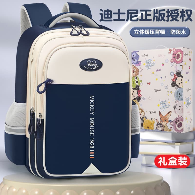 Mickey primary school bag boys and girls 2025 new first, second, third, fourth and fifth grade spine protection backpack with pen bag