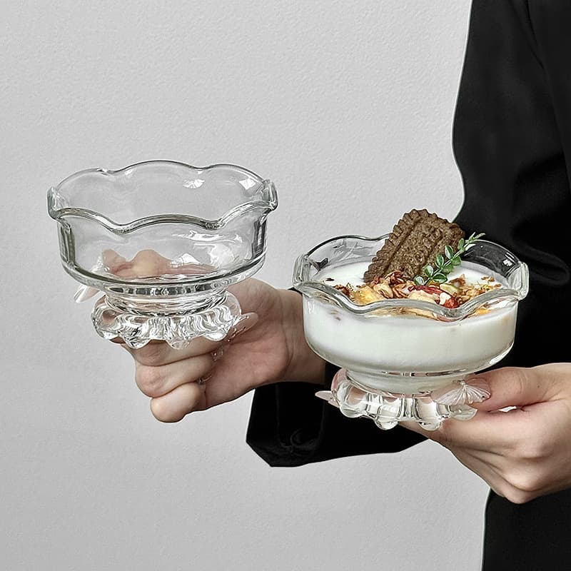 [Wholesale] Ins-Style Glass Dessert Bowl, Ice Cream Bowl, Sweet Soup Bowl, Yogurt & Ice Cream Bowl