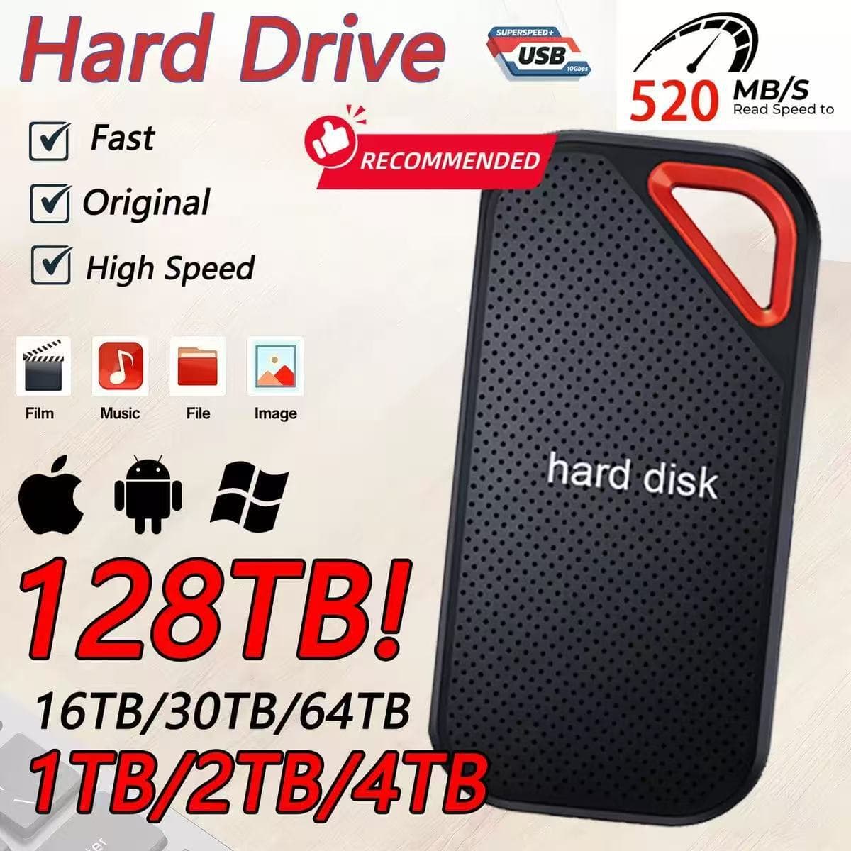 Portable Solid State Drive SSD E61 4TB PSSD Cross-border Mobile Solid State Drive Cross-border Model