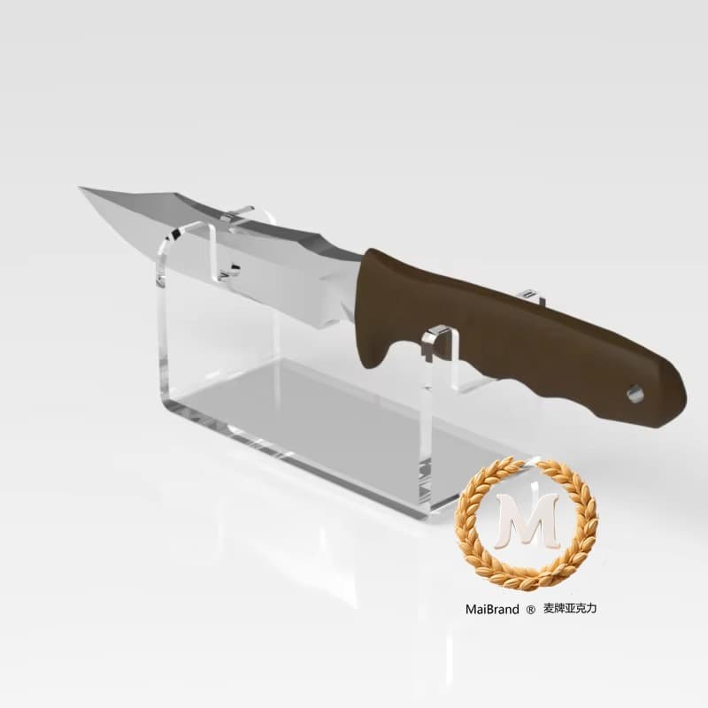 Double card slot acrylic knife holder hardware store knife display table military knife kitchen knife desktop transparent display bracket cross