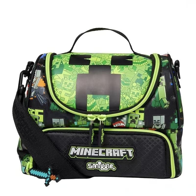 New Smiggle Backpack for Students with Water Bottle and Lunch Bag, My World Collection Series