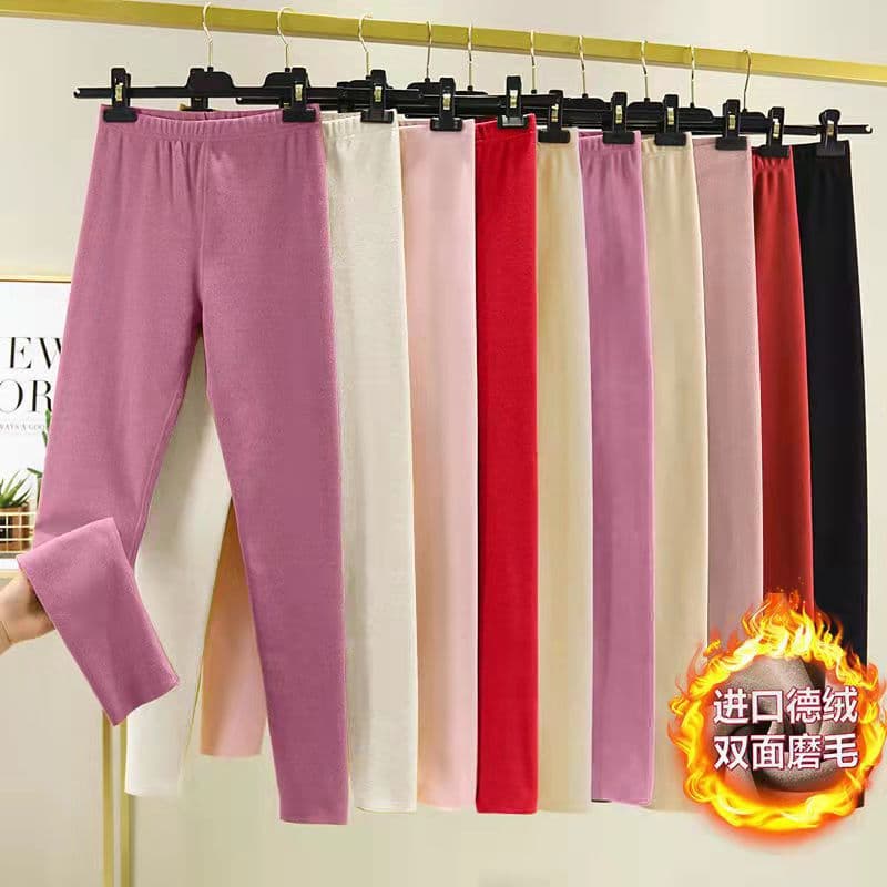 Women's thermal leggings, slim fit, for autumn and winter, fleece-lined, woolen, warm pants, wholesale.