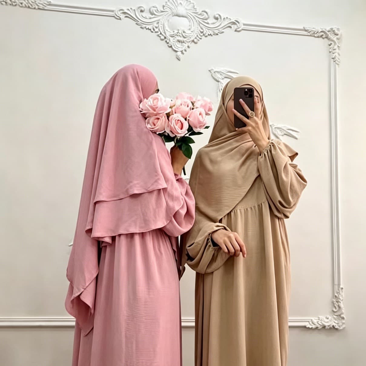 New Two-Piece Set Headscarf Long Dress Elegant Loose Versatile Dress Cross-Border Source Factory Direct Supply P333