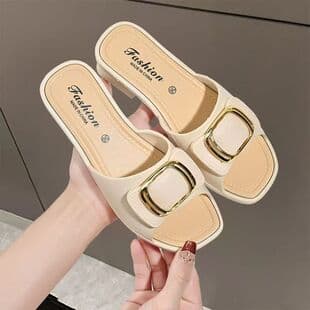 Women's Slippers Versatile New Fashion Summer Outdoor Sandals Non-Slip Trendy Flip-Flops Korean Style Wear-Resistant Thick Soft Sole