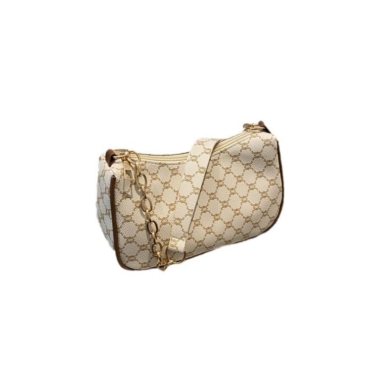 2025 Spring New Trendy Chain Shoulder Bag, Simple Casual Commuter Crossbody Bag, Quilted Versatile Contrast Color Women's Bag
