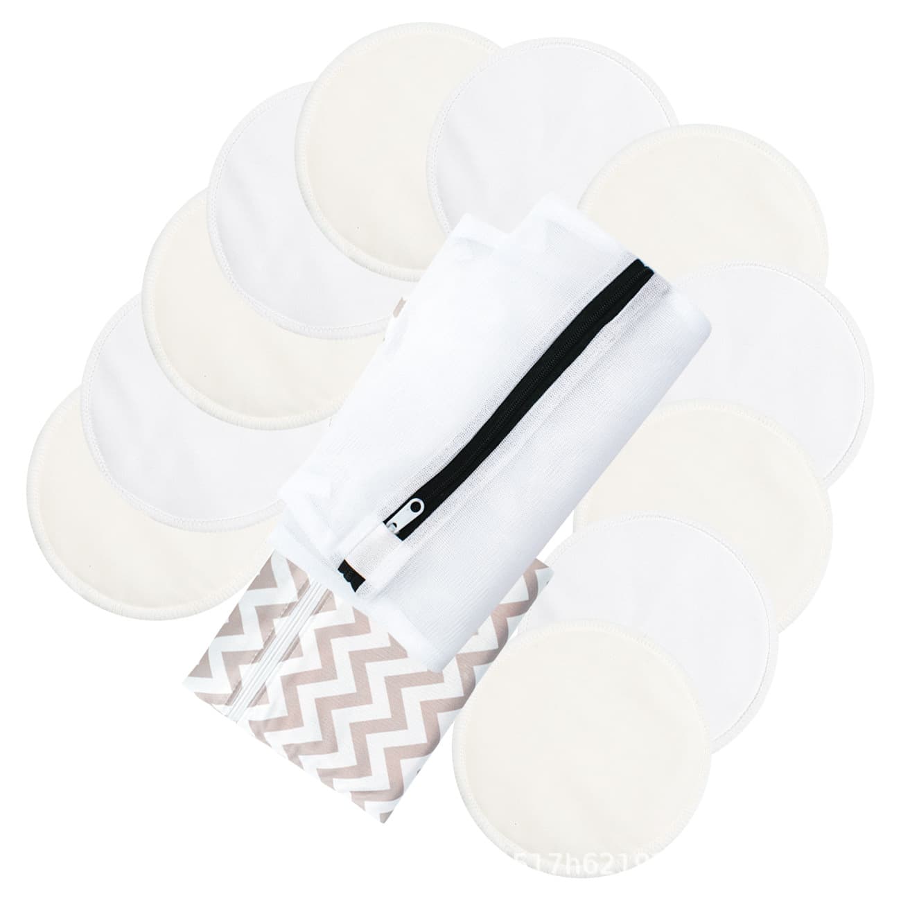 Cross-border three-layer bamboo fiber anti-leak nursing pads, breathable washable nursing bra waterproof pads, manufacturer in stock.