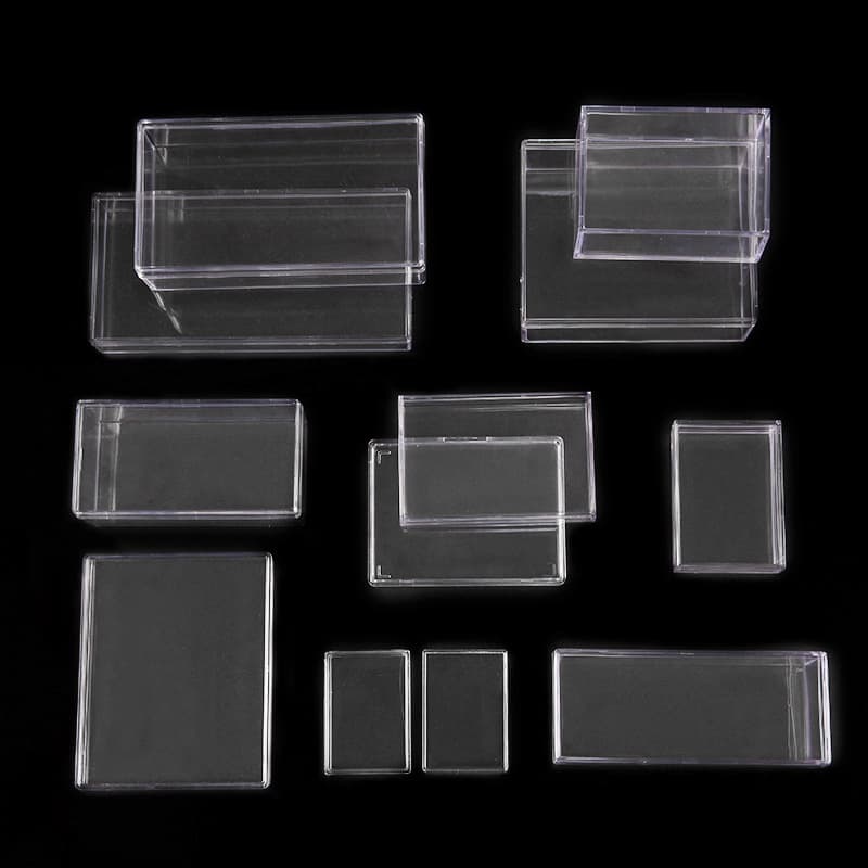Multi-Style PS Rectangular Transparent Packaging Box Snack Medicine Heaven and Earth Cover Injection Molded Crystal Box Slime High Transparency Box
