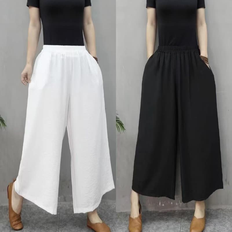 Linen Cotton Wide Leg Pants for Women 2022 Spring Summer Linen Cotton Casual Long Pants Loose Wide Leg Pants Solid Color Casual Pants