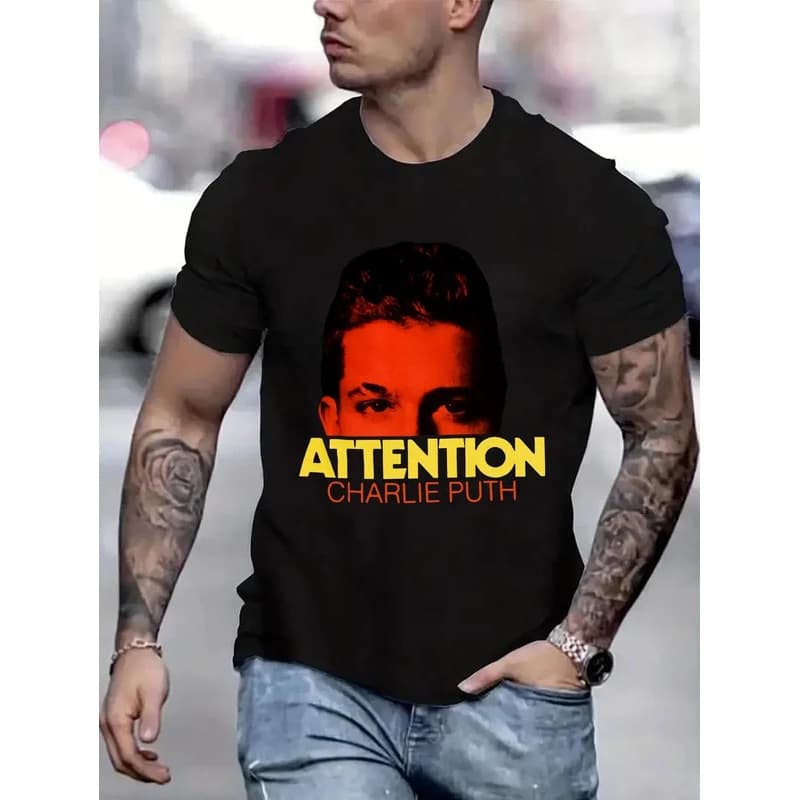 【Cross-border EU Size】Attention Charlie Puth Men's Clothing Brands