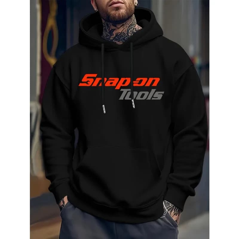 Minimalist Art Graphic Men's Print Hoodie, EU Size Loose Comfortable Long-Sleeve Commute Casual Top