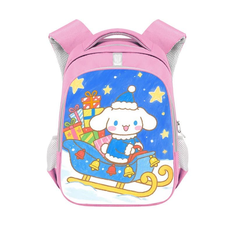 Christmas Cinnamoroll Kids Backpack Large Capacity Cute School Bag for Girls Pink Durable Shoulder Bag New Style