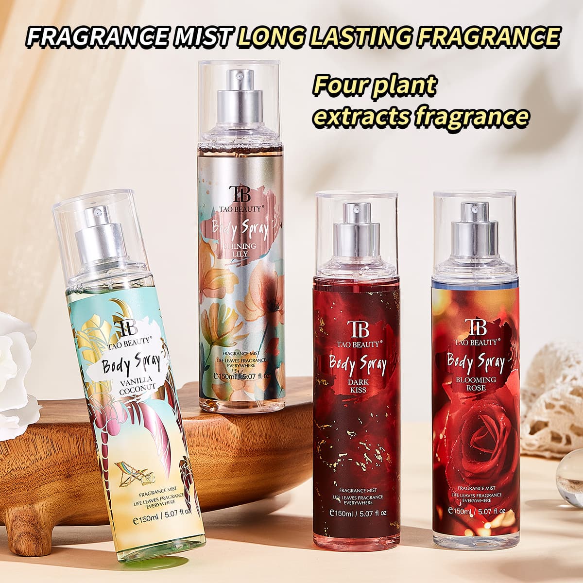 Cross-border exclusive TAO BEAUTY fragrance body spray long-lasting light fragrance floral and fruit no man's land rose fresh spray