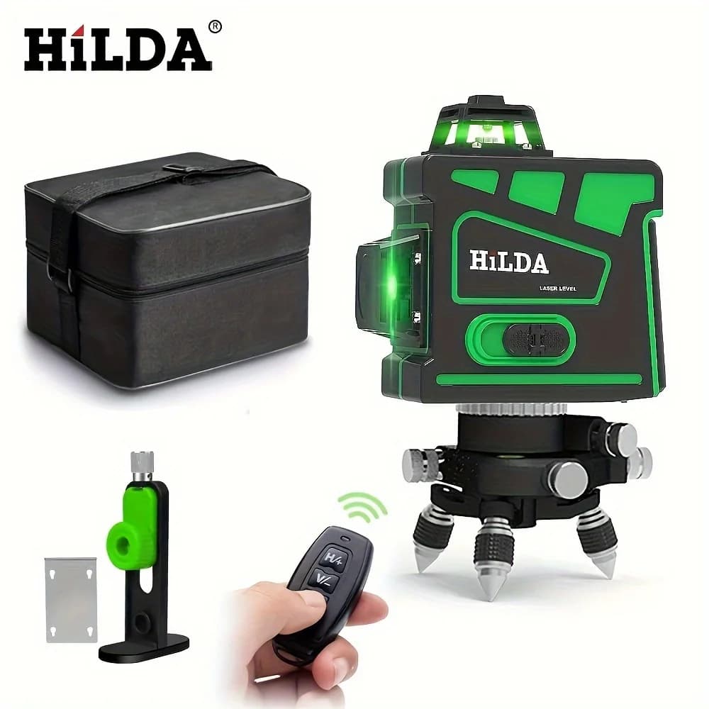 12-Line 3D Laser Level Engineering Calibration Horizontal Line Projector Green Beam Infrared Laser Level Kit
