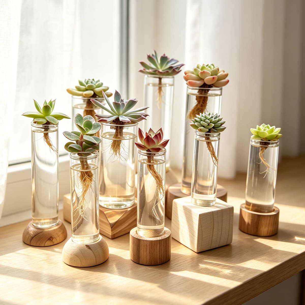 Hydroponic Succulent Plants Office Home Desktop Decoration, Premium Low-Maintenance Succulent Creative Minimalist Hydroponic Greenery
