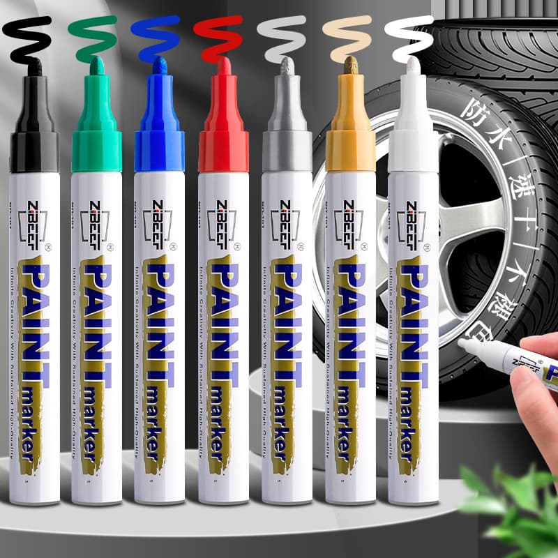 Paint Pen White Marker Pen Touch-Up Pen Waterproof Oil-Proof Non-Fading Gold Silver Graffiti Pen Oil-Based Marker Pen