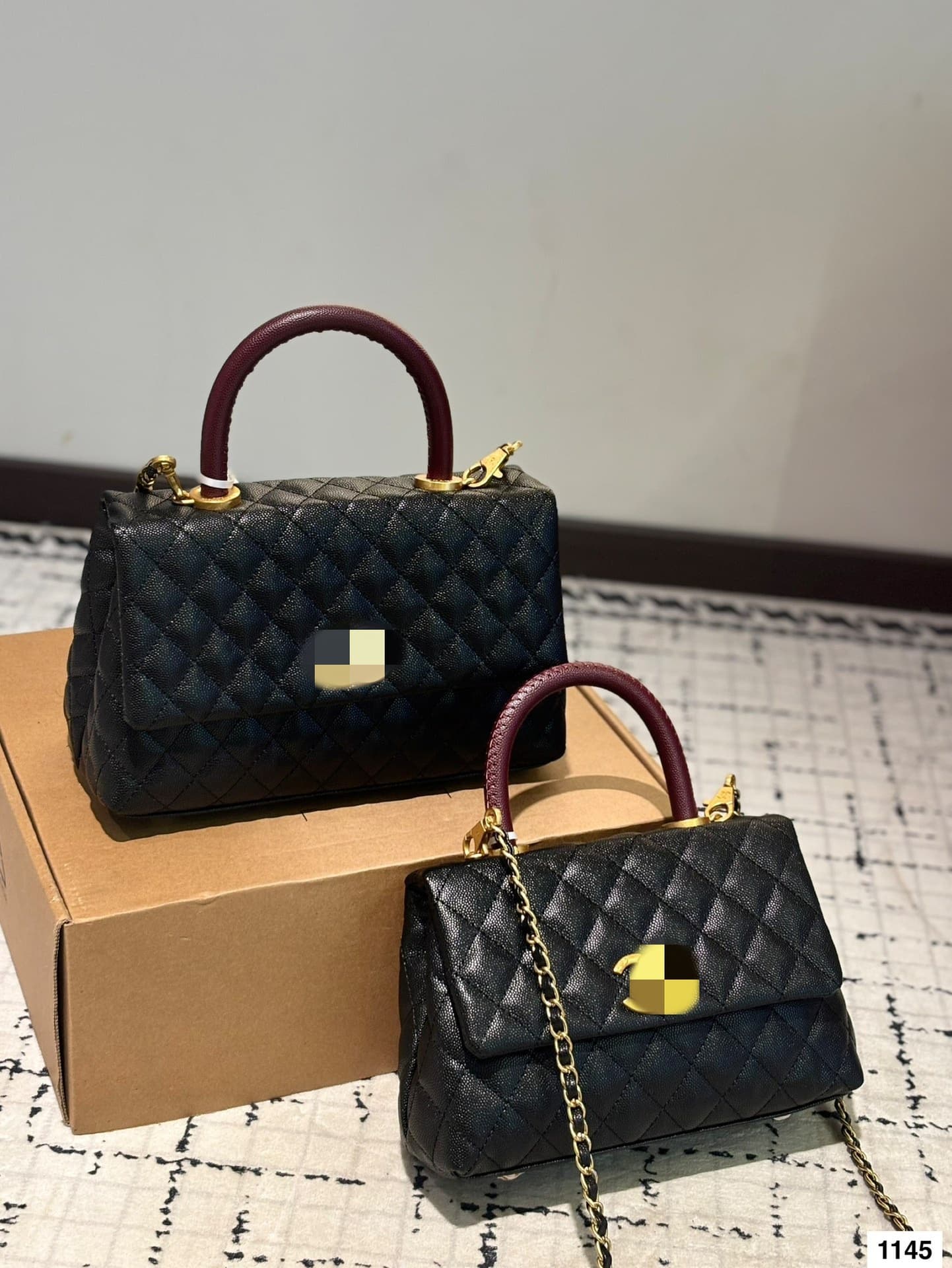 Women's Handbag Small Fragrance Style Shoulder Crossbody Bag Caviar Leather Diamond Quilted Chain Women's Bag