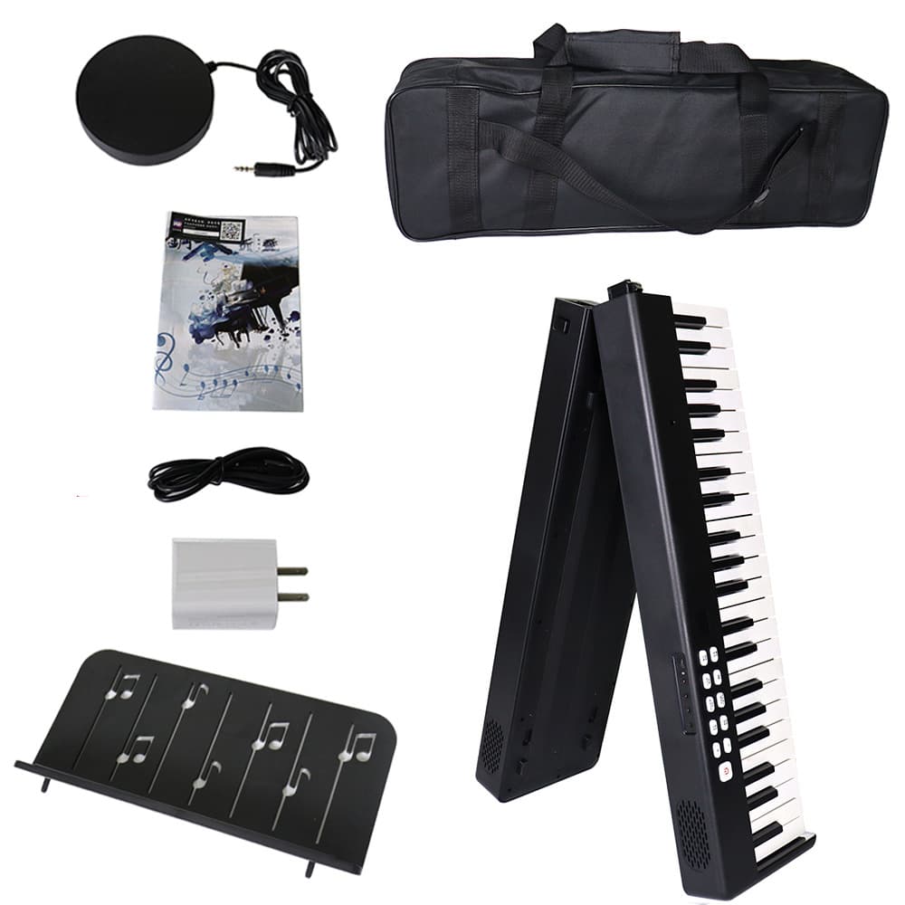 88-Key Foldable Piano for Adults, Bluetooth Teaching Practice Smart Electronic Piano, Portable Splice Keyboard, Rechargeable