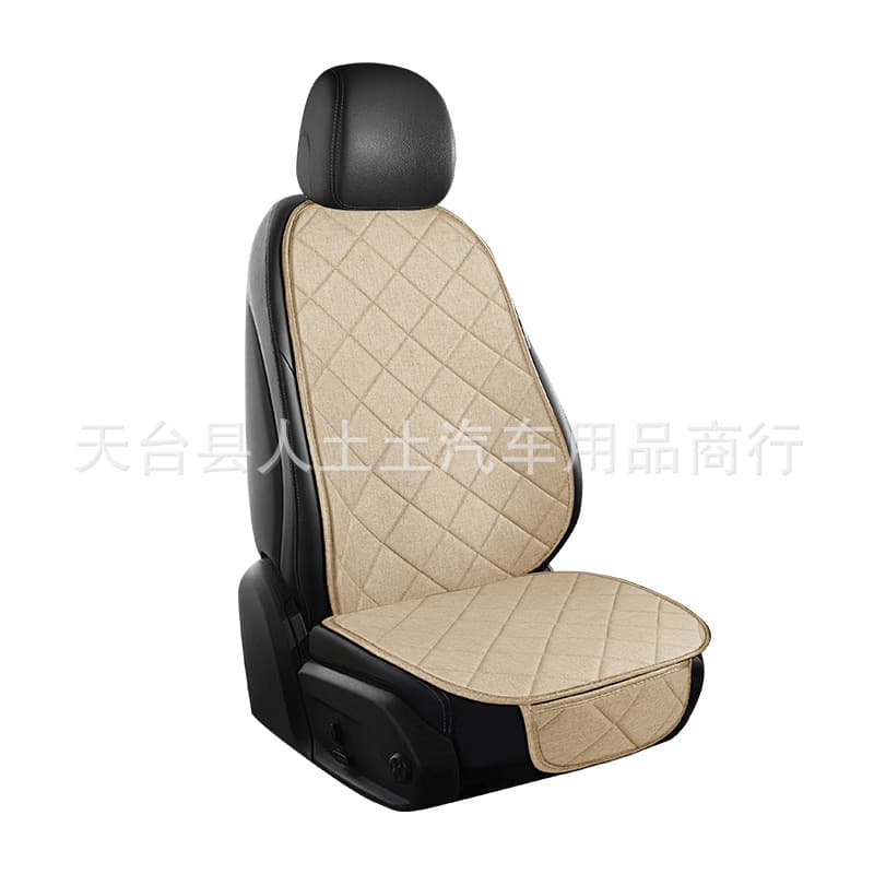 New cross-border exclusive linen car seat cushion multi-piece set, non-slip, no-tie single piece, all-season drop shipping.
