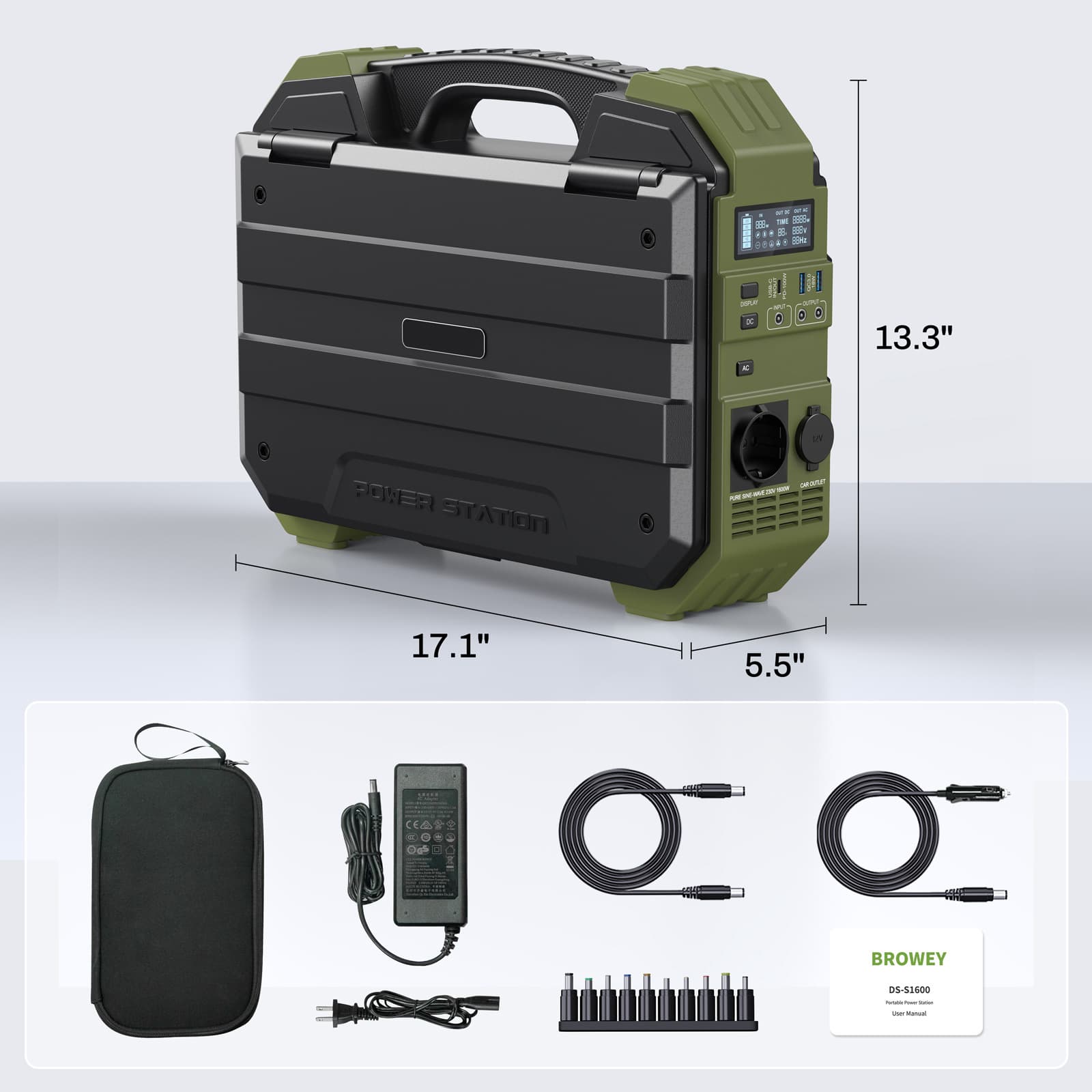 1600W portable outdoor power bank 220V high power inverter solar inverter