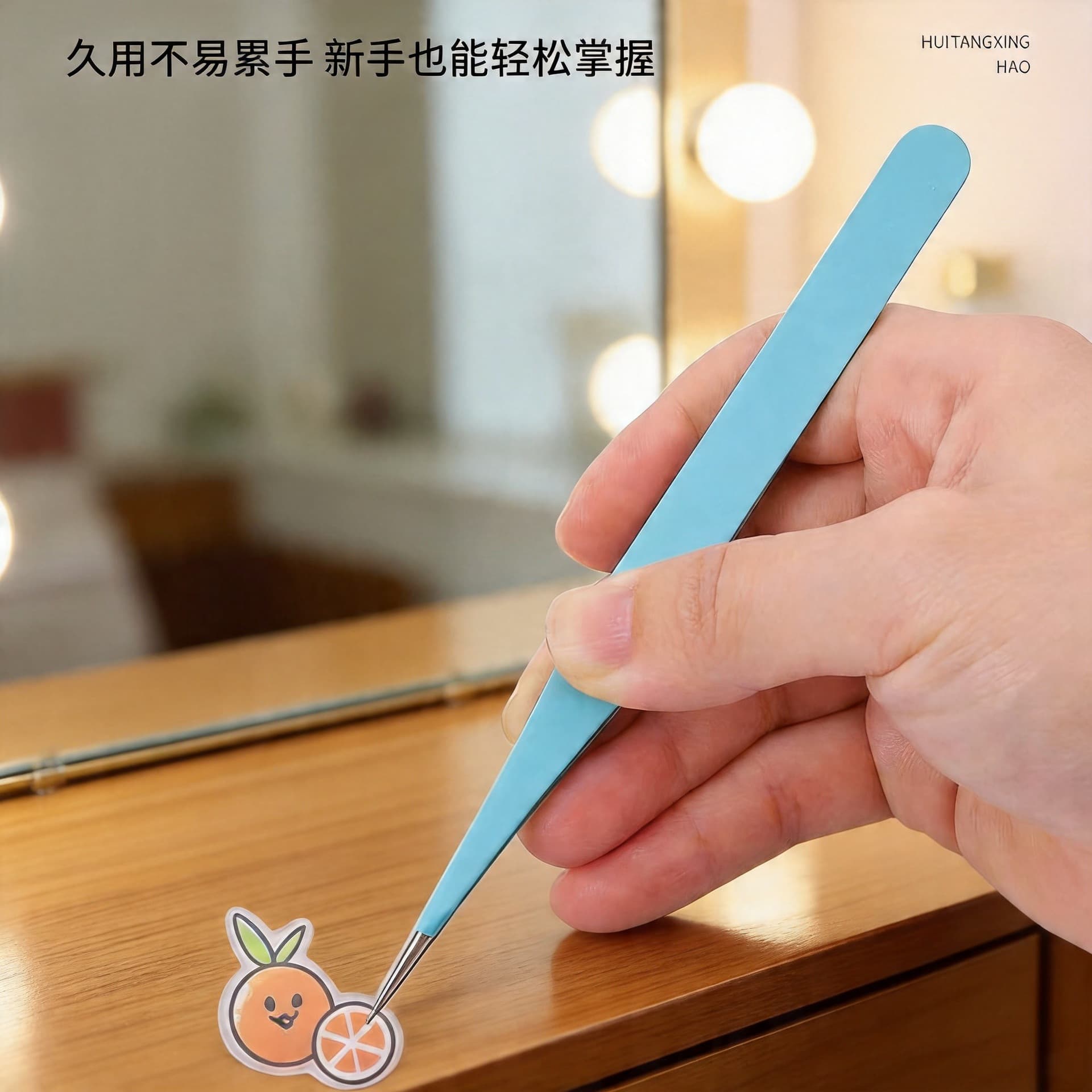 Stainless steel tweezers DIY handbook nail art elbow tip tool grafting eyelashes elbow tweezers cross-border