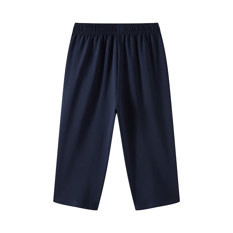 Kan Chai Wa High School Student Uniform Shorts Navy Blue Solid Color School Shorts for Primary and Secondary Students Boys and Girls Five-Quarter and Seven-Quarter Length