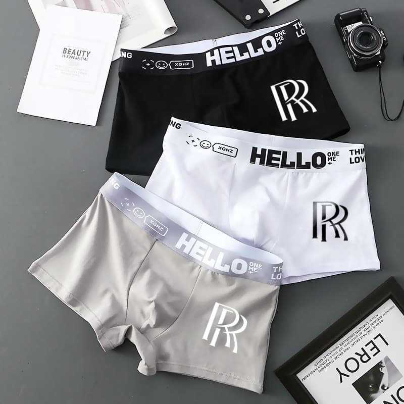 Ice Silk Men's Underwear Breathable New Summer Boxer Briefs Solid Color Teen Mid-Rise Four-Corner Pants Trendy Men's Shorts