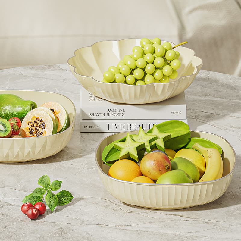 Plastic Fruit Tray for Living Room Coffee Table, Luxury High-End Front Desk Candy Tray, Nut Dried Fruit Snack Serving Plate