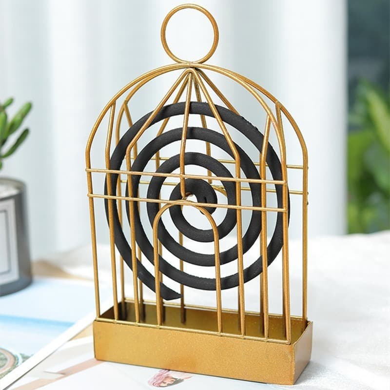 Nordic creative birdcage mosquito coil rack household mosquito coil cage portable mosquito coil box can hang metal iron mosquito coil tray