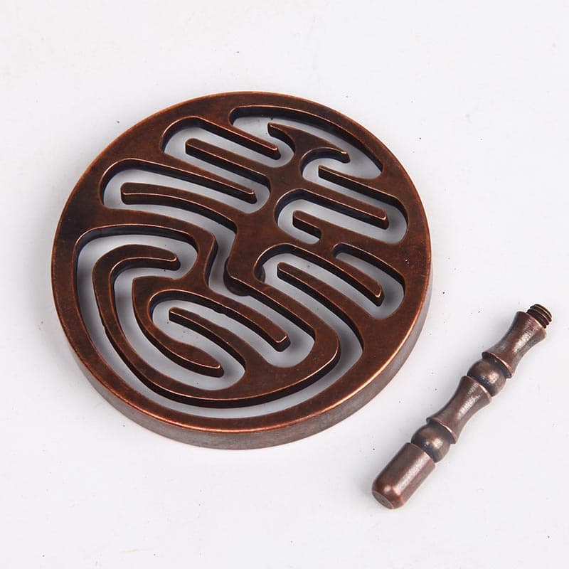Pure Copper Incense Seal Set with 6cm Mold and Retro Stamp for Incense Art