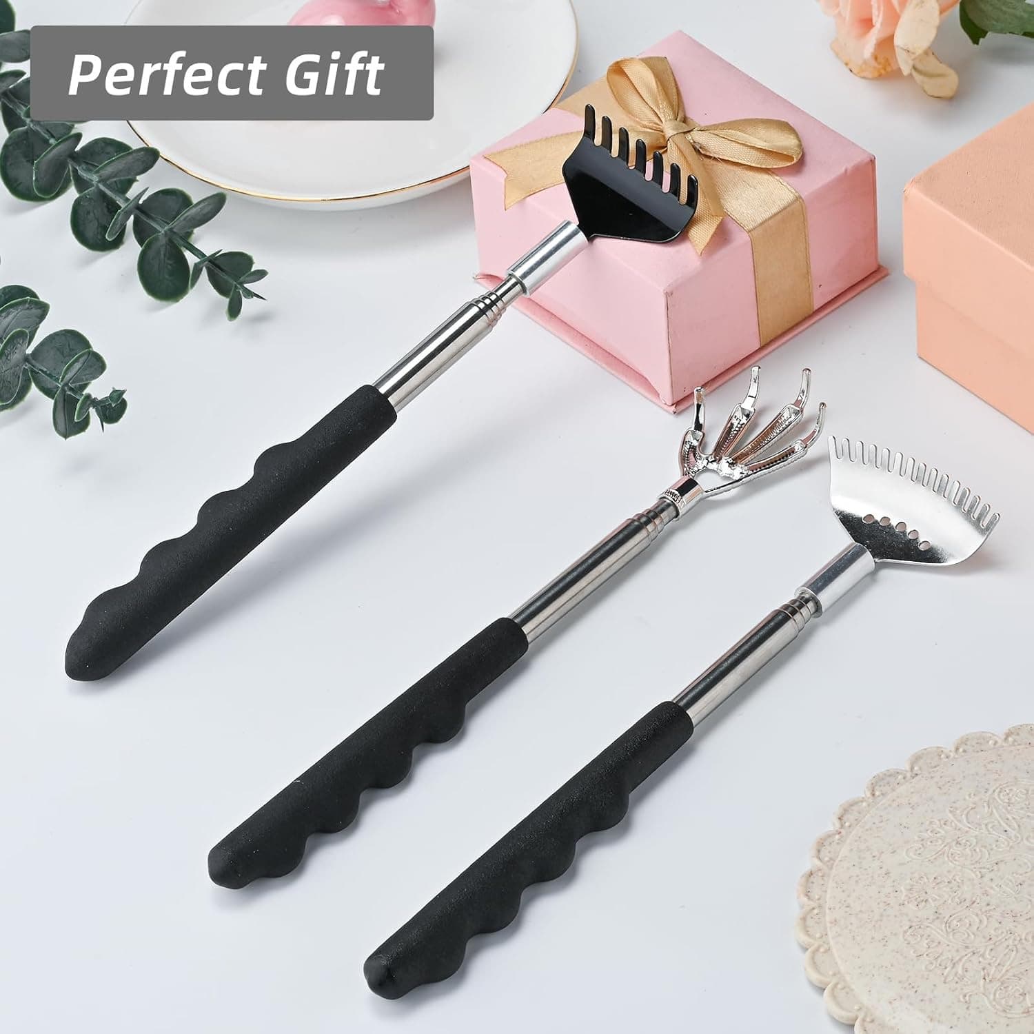 Cross-border 7-tooth telescopic back scratcher, 15-tooth back scratcher, self-help itch reliever, back scratching rake