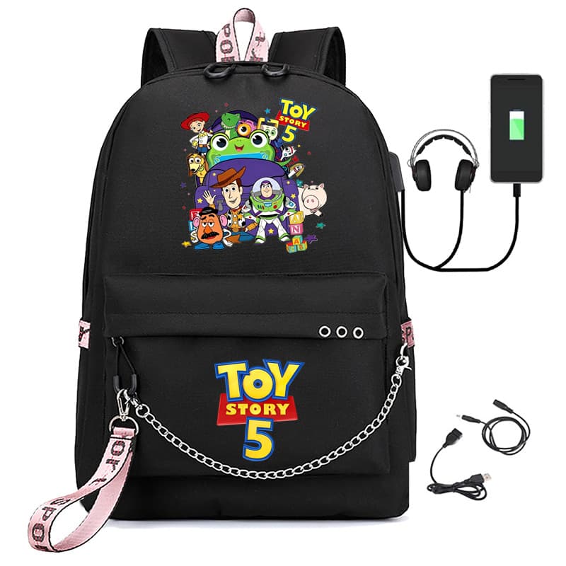 Amazon Independent Station Animation Peripheral Toy Story Print USB Chain Backpack Casual Student Book