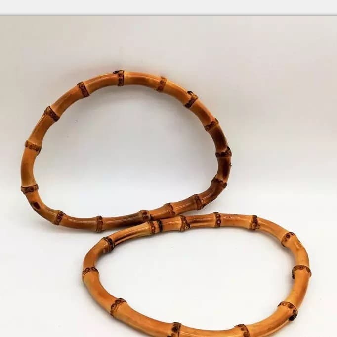 Supply D-shaped bamboo handles, bamboo rings, bamboo circle handles, evening bag bamboo handles, bamboo handles for bags