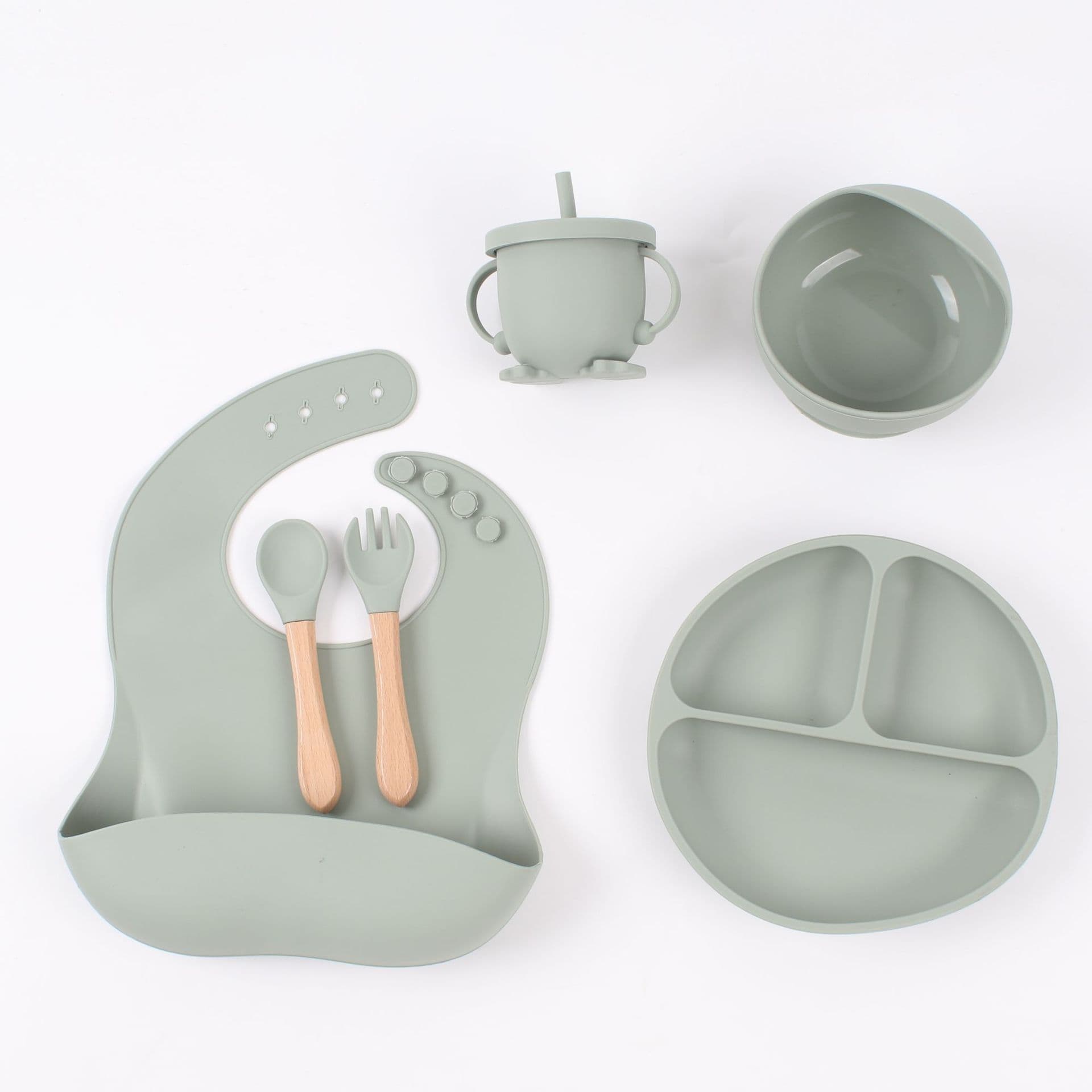 6-Piece Silicone Plate Set, Baby Supplies, Maternal and Infant Products, Kids Tableware, Silicone Bowl Bundle