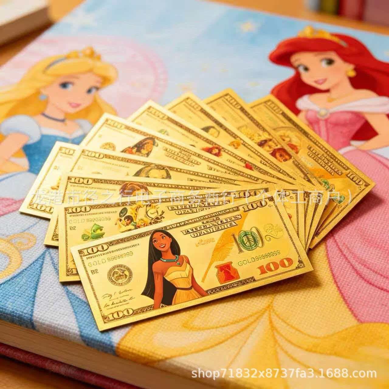 Princess Gold Banknote Collector's Card, Creative Commemorative Ornament, Vintage Decorative Card Gift Set