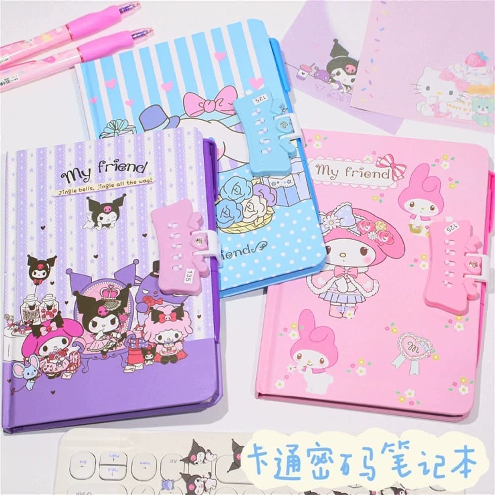 Cute Cartoon Password Stationery for Primary School Children Reward Account Book for Girls Cute Diary Hand Account Book Small Gift