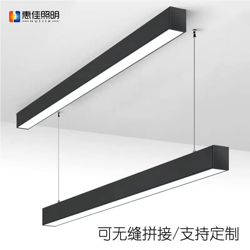 Office pendant LED eye-protection anti-glare linear light, seamless splicing commercial pendant light with top and bottom illumination