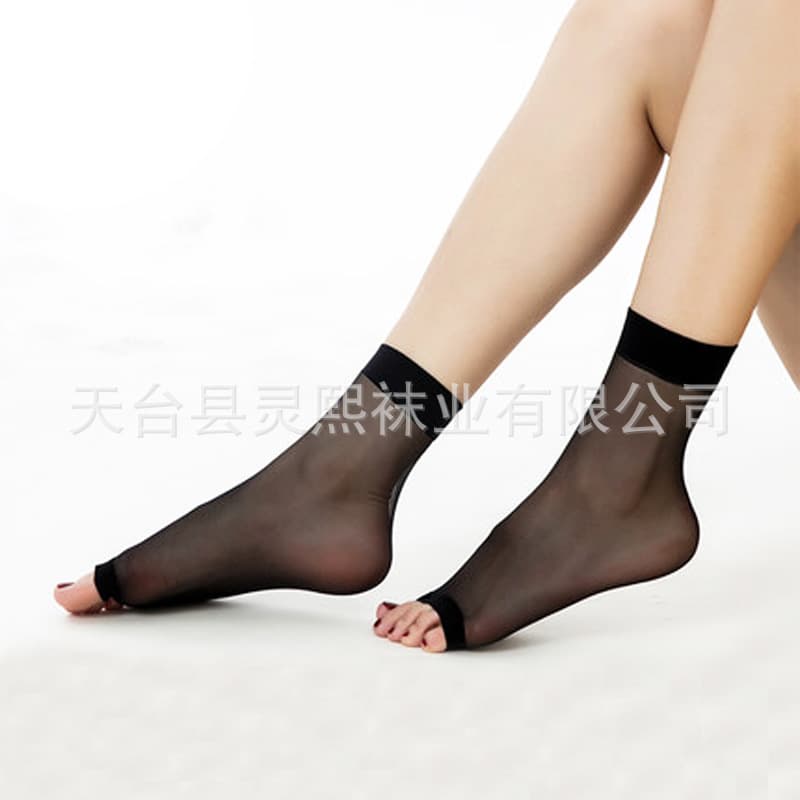Short Open-Toe Socks Fish Mouth Short Socks Thin Sheer Open-Toe Anti-Snag Pair Socks Skin Color Open-Toe Factory