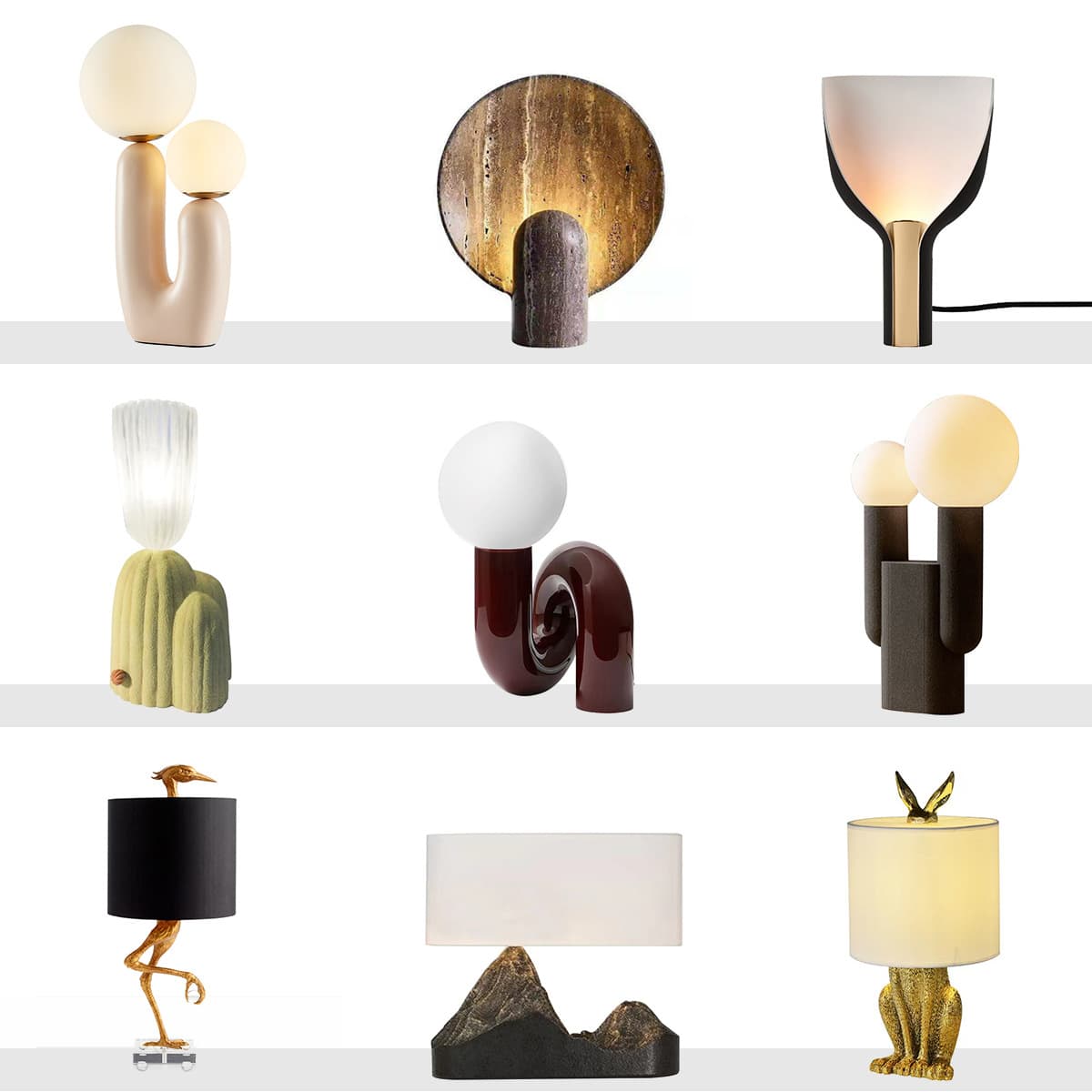 Nordic resin table lamp children's room cartoon bedroom bedside designer model room creative personality simple modern lamp