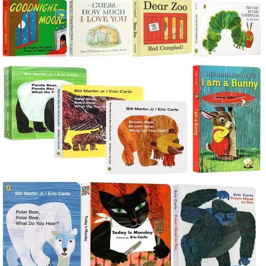 Classic Board Books 11 Volumes Dear Zoo/I am a Bunny/Brown Bear English Original Edition Books