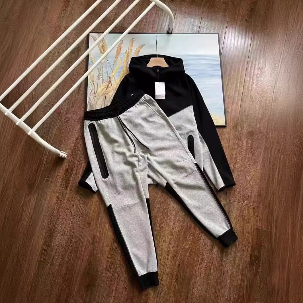 Cross-border men's air layer cotton casual sports jacket jacket casual pants suit 922--002