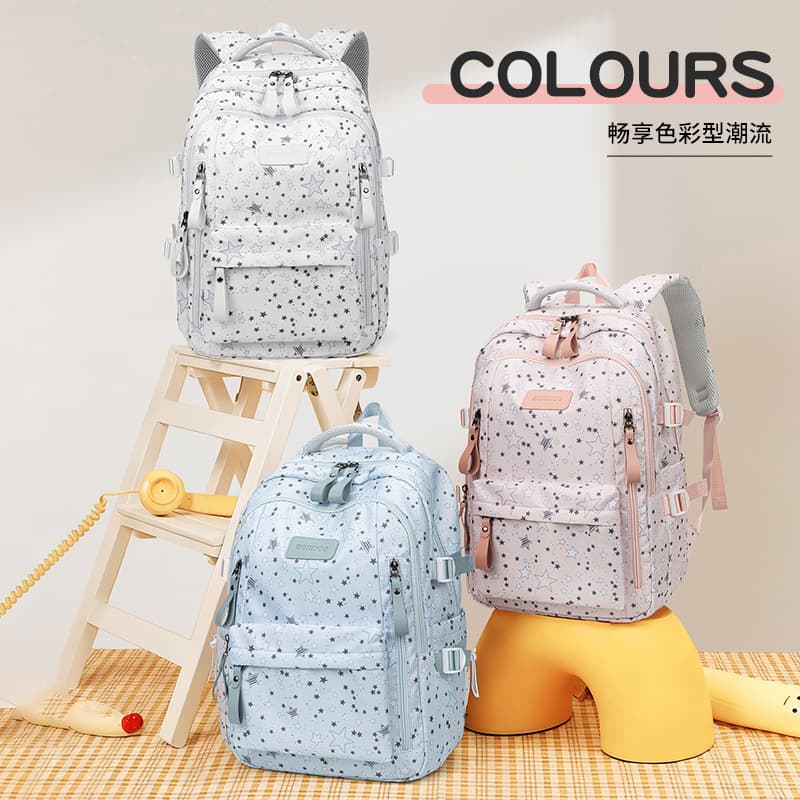 Babudou New School Bag for Girls Middle School High School Students High Appearance Lightweight Large Capacity Backpack Casual Bag
