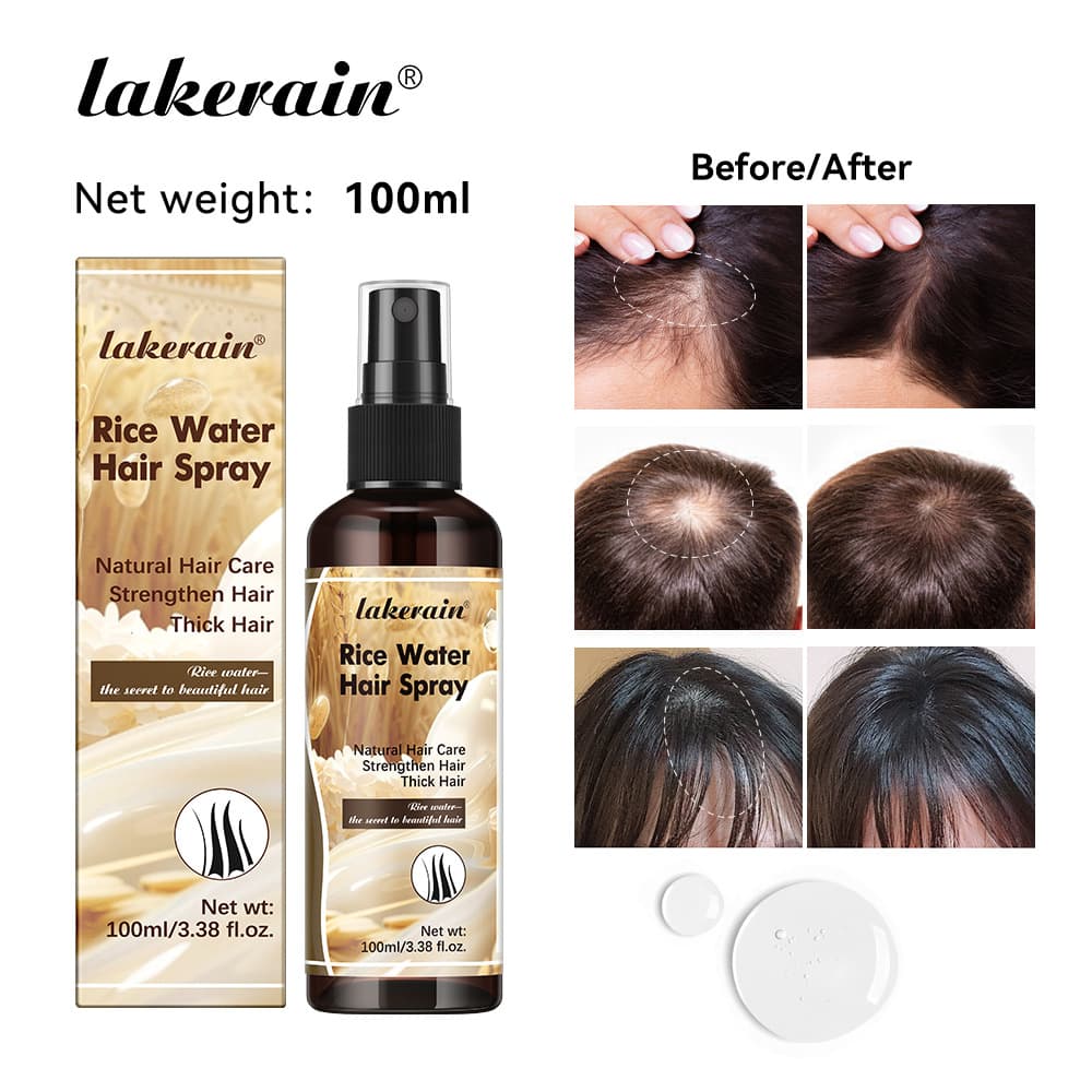 Cross-border lakerain fermented rice water hair spray to nourish and smooth hair, hair spray in stock