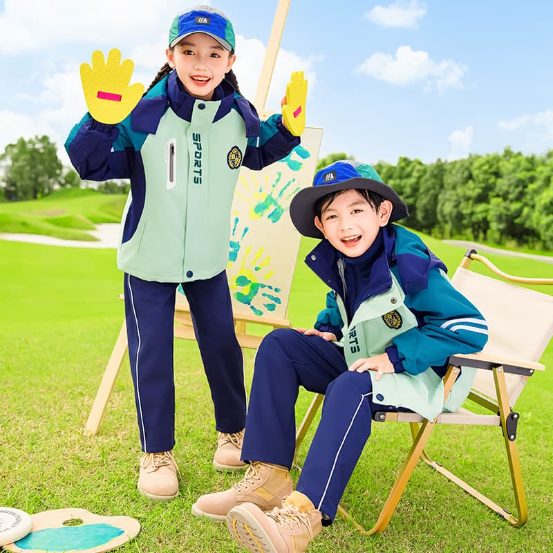 2024 three-piece spring/autumn sportswear class set for elementary students, first-grade school windbreakers, teacher and kindergarten uniforms