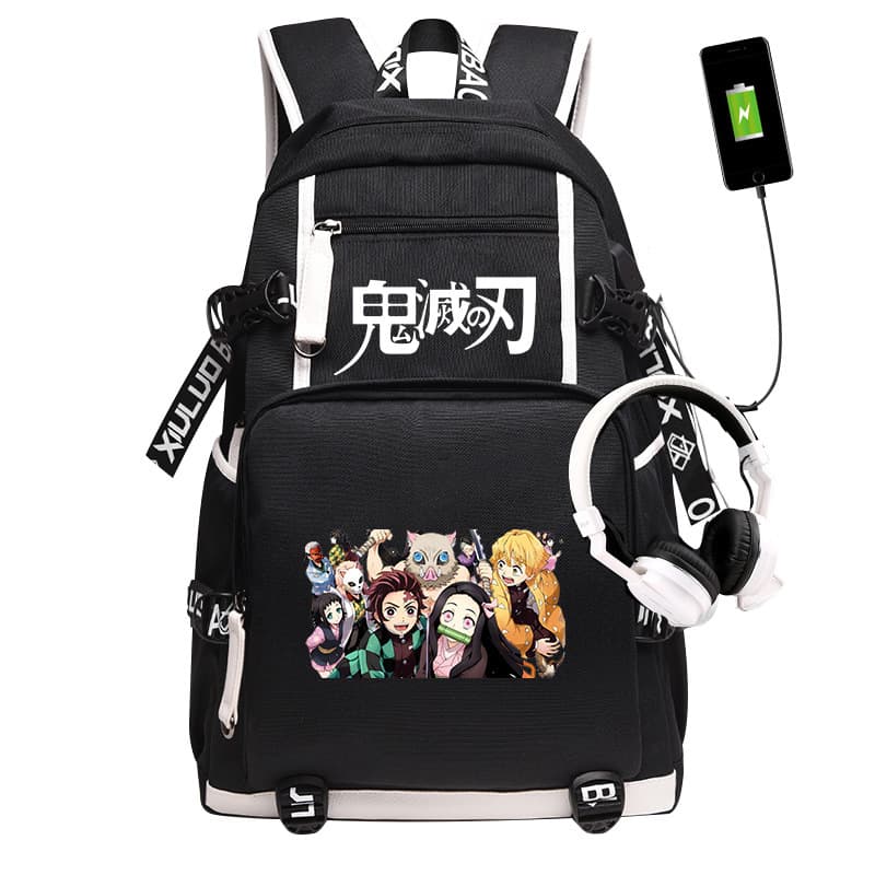 Demon Slayer Schoolbag Animation Peripheral Backpack for Men and Women Two-Dimensional Kamado Tanjiro Youdouzi Backpack Student