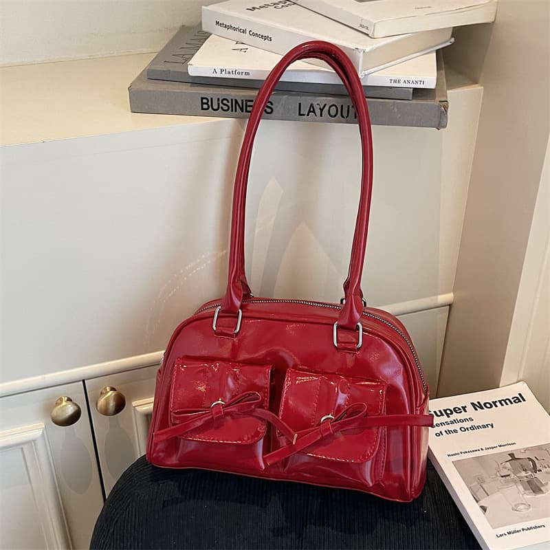 2025 Autumn New Tote Bag High-Value Commuter Underarm Bag PU Korean Style Baseball Bag Shoulder Bag Women's Bag