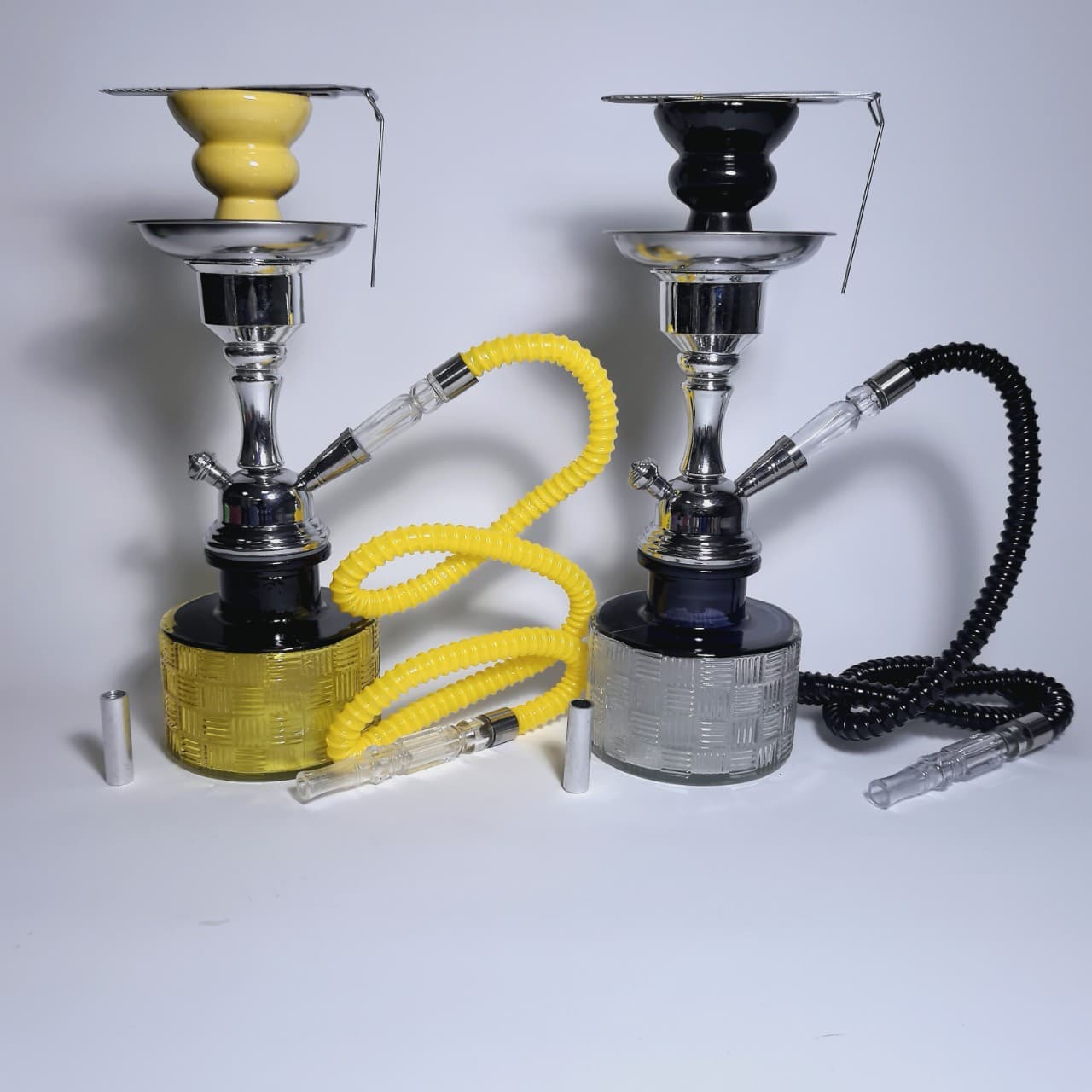 Factory Direct Arabic Hookah with Light, Dual Hose Cross-Border Wholesale Glass Hookah Bar Exquisite Hookah