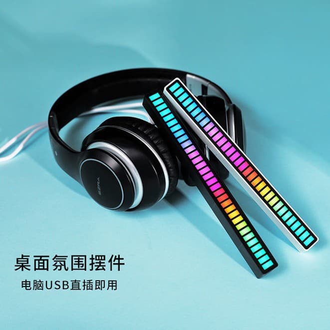 RGB Sound-Activated Sound Pickup 3D Stereo Ambient Light Computer Desk Car Audio Music Audio LED Colorful Rhythm Lamp